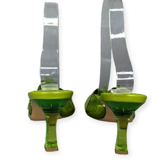 Moda Green Acrylic Heels Size 6M - Picture 4 of 11